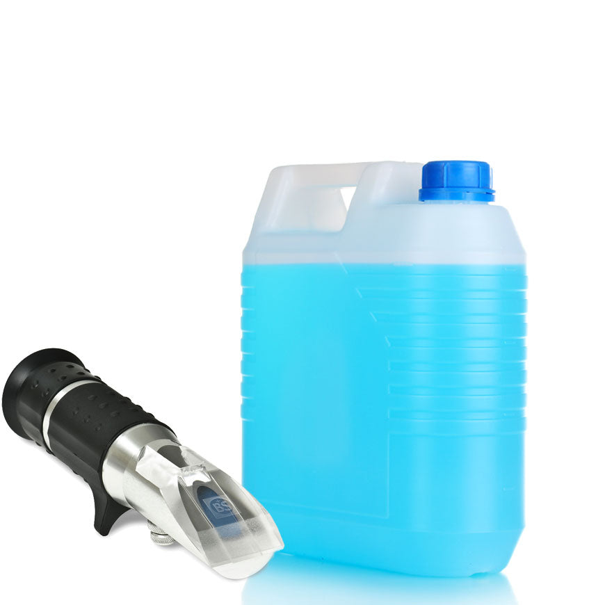 antifreeze refractometer with additional battery acid scale